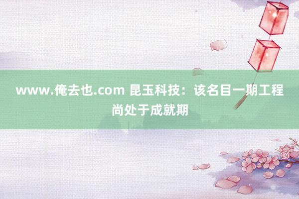 www.俺去也.com 昆玉科技：该名目一期工程尚处于成就期