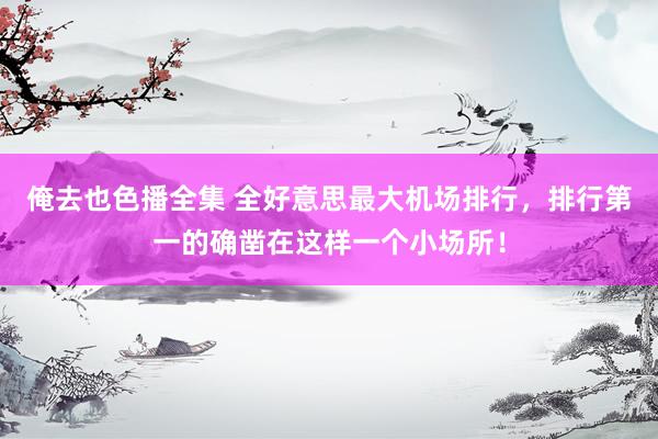 俺去也色播全集 全好意思最大机场排行，排行第一的确凿在这样一个小场所！