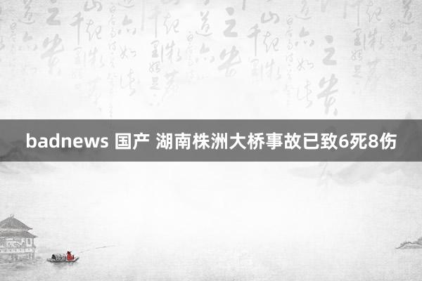 badnews 国产 湖南株洲大桥事故已致6死8伤