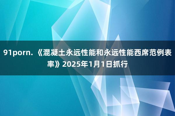 91porn. 《混凝土永远性能和永远性能西席范例表率》2025年1月1日抓行