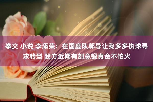 拳交 小说 李添荣：在国度队郭导让我多多执球寻求转型 我方近期有刻意锻真金不怕火