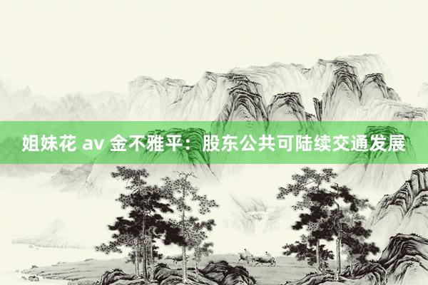 姐妹花 av 金不雅平：股东公共可陆续交通发展