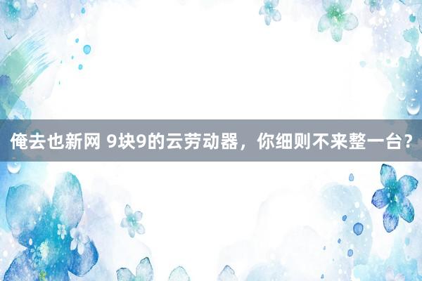 俺去也新网 9块9的云劳动器，你细则不来整一台？