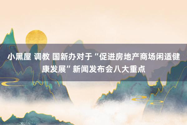 小黑屋 调教 国新办对于“促进房地产商场闲适健康发展”新闻发布会八大重点