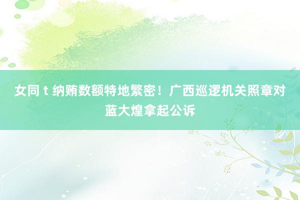女同 t 纳贿数额特地繁密！广西巡逻机关照章对蓝大煌拿起公诉
