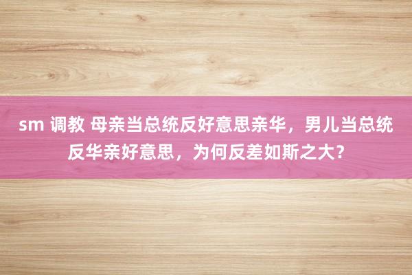 sm 调教 母亲当总统反好意思亲华，男儿当总统反华亲好意思，为何反差如斯之大？