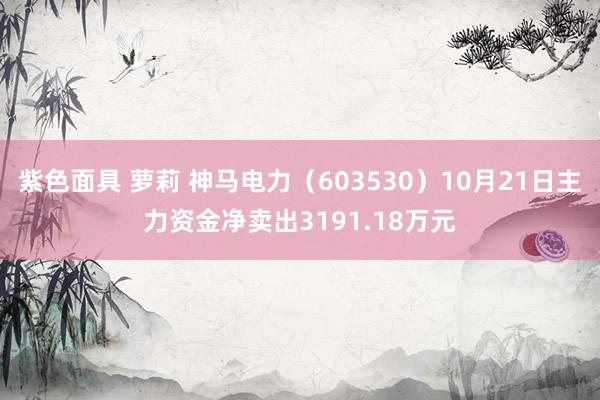 紫色面具 萝莉 神马电力（603530）10月21日主力资金净卖出3191.18万元