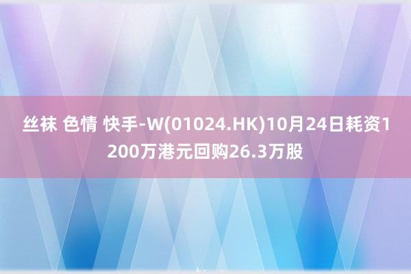 丝袜 色情 快手-W(01024.HK)10月24日耗资1200万港元回购26.3万股