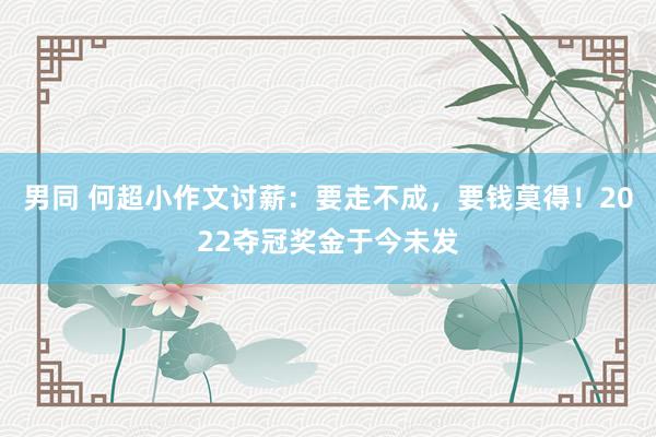 男同 何超小作文讨薪：要走不成，要钱莫得！2022夺冠奖金于今未发