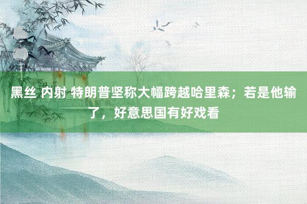 黑丝 内射 特朗普坚称大幅跨越哈里森；若是他输了，好意思国有好戏看