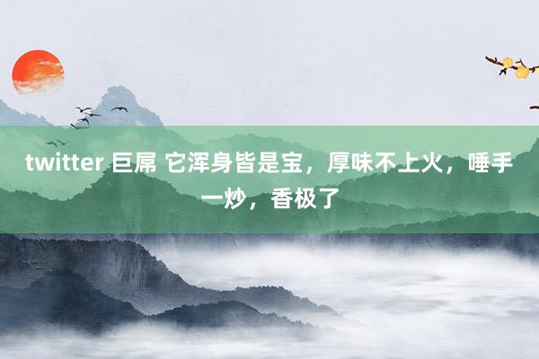 twitter 巨屌 它浑身皆是宝，厚味不上火，唾手一炒，香极了