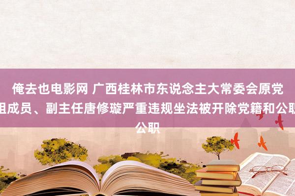 俺去也电影网 广西桂林市东说念主大常委会原党组成员、副主任唐修璇严重违规坐法被开除党籍和公职