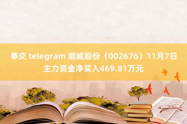 拳交 telegram 顺威股份（002676）11月7日主力资金净买入469.81万元