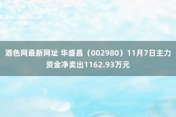 酒色网最新网址 华盛昌（002980）11月7日主力资金净卖出1162.93万元