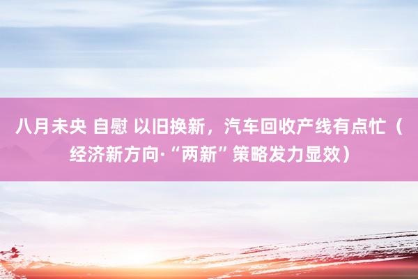 八月未央 自慰 以旧换新，汽车回收产线有点忙（经济新方向·“两新”策略发力显效）