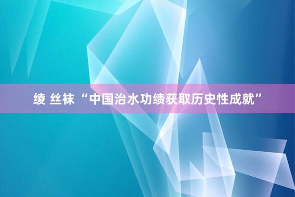 绫 丝袜 “中国治水功绩获取历史性成就”