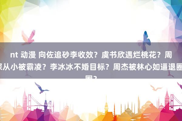 nt 动漫 向佐追砂李收效？虞书欣遇烂桃花？周深从小被霸凌？李冰冰不婚目标？周杰被林心如逼退圈？