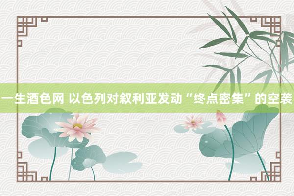 一生酒色网 以色列对叙利亚发动“终点密集”的空袭