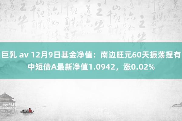 巨乳 av 12月9日基金净值：南边旺元60天振荡捏有中短债A最新净值1.0942，涨0.02%