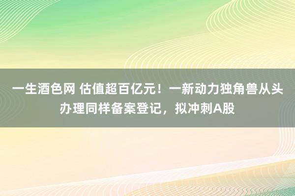 一生酒色网 估值超百亿元！一新动力独角兽从头办理同样备案登记，拟冲刺A股