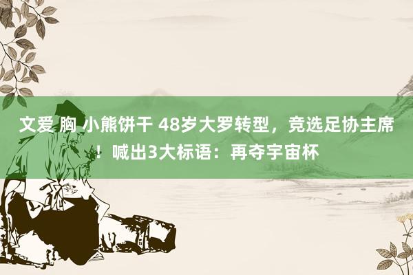 文爱 胸 小熊饼干 48岁大罗转型，竞选足协主席！喊出3大标语：再夺宇宙杯