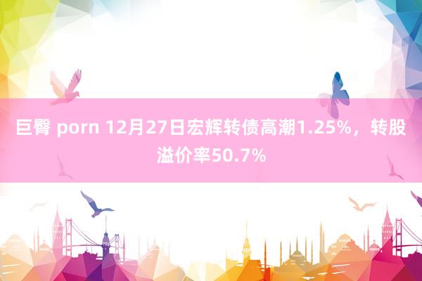 巨臀 porn 12月27日宏辉转债高潮1.25%，转股溢价率50.7%