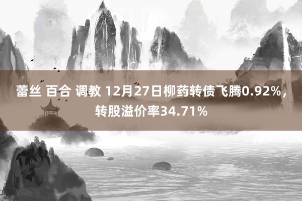 蕾丝 百合 调教 12月27日柳药转债飞腾0.92%，转股溢价率34.71%