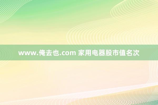 www.俺去也.com 家用电器股市值名次