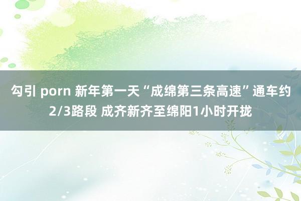 勾引 porn 新年第一天“成绵第三条高速”通车约2/3路段 成齐新齐至绵阳1小时开拢