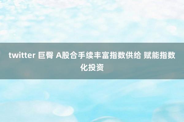 twitter 巨臀 A股合手续丰富指数供给 赋能指数化投资