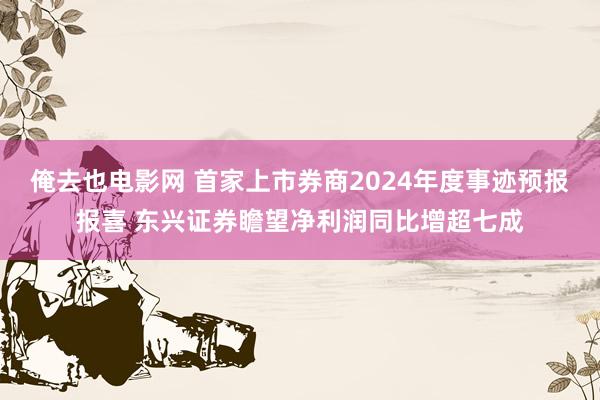 俺去也电影网 首家上市券商2024年度事迹预报报喜 东兴证券瞻望净利润同比增超七成