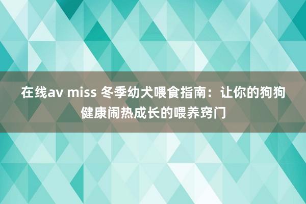 在线av miss 冬季幼犬喂食指南：让你的狗狗健康闹热成长的喂养窍门