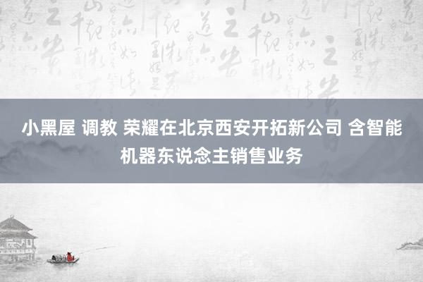 小黑屋 调教 荣耀在北京西安开拓新公司 含智能机器东说念主销售业务