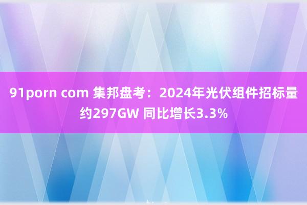 91porn com 集邦盘考：2024年光伏组件招标量约297GW 同比增长3.3%