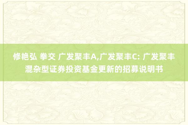 修艳弘 拳交 广发聚丰A,广发聚丰C: 广发聚丰混杂型证券投资基金更新的招募说明书