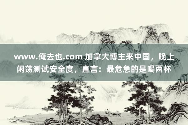 www.俺去也.com 加拿大博主来中国，晚上闲荡测试安全度，直言：最危急的是喝两杯