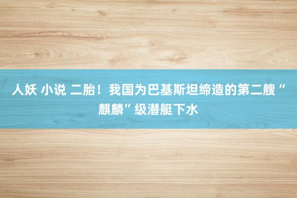 人妖 小说 二胎！我国为巴基斯坦缔造的第二艘“麒麟”级潜艇下水