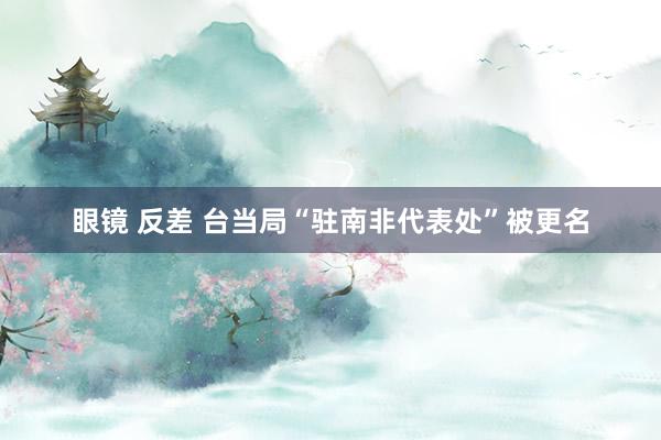 眼镜 反差 台当局“驻南非代表处”被更名