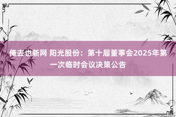 俺去也新网 阳光股份：第十届董事会2025年第一次临时会议决策公告