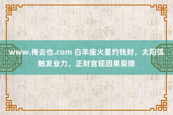 www.俺去也.com 白羊座火星灼钱财，太阳弧触发业力，正财宫现因果裂隙
