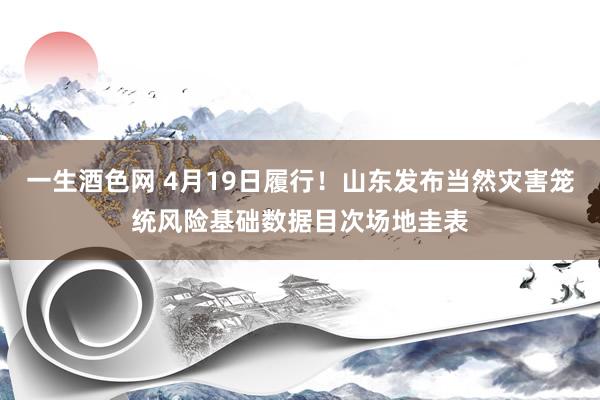 一生酒色网 4月19日履行！山东发布当然灾害笼统风险基础数据目次场地圭表