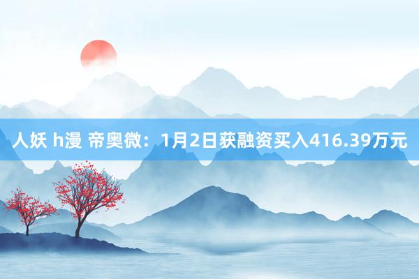 人妖 h漫 帝奥微：1月2日获融资买入416.39万元