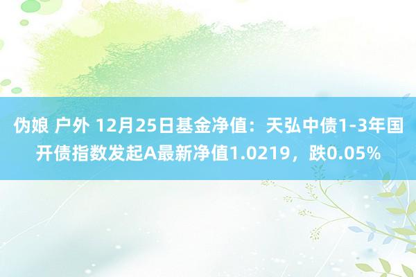 伪娘 户外 12月25日基金净值：天弘中债1-3年国开债指数发起A最新净值1.0219，跌0.05%