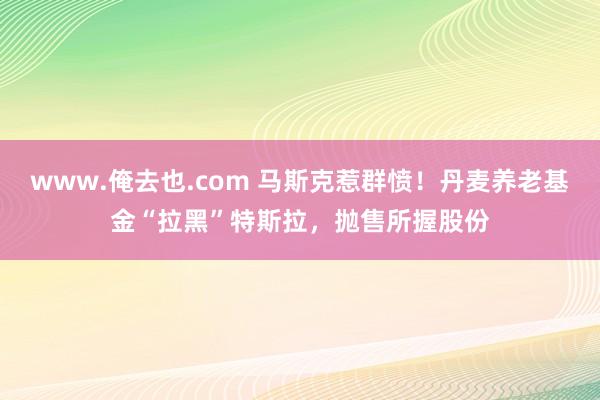 www.俺去也.com 马斯克惹群愤！丹麦养老基金“拉黑”特斯拉，抛售所握股份