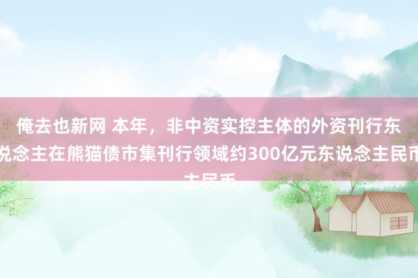 俺去也新网 本年，非中资实控主体的外资刊行东说念主在熊猫债市集刊行领域约300亿元东说念主民币